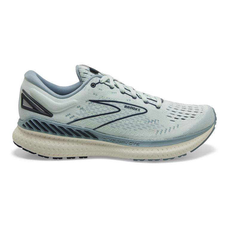 Brooks Women's Glycerin GTS 19 Max-Cushion Road Running Shoes - Mint Aqua Glass/Whisper White/Navy (